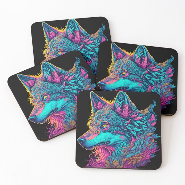 Item preview, uv reactive wolf designed and sold by ZenStickConcept.