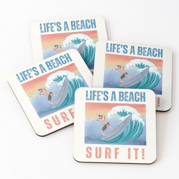 Item preview, Life's a Beach, Surf it! - Inspirational Beach Surfing Quote designed and sold by Heartee.