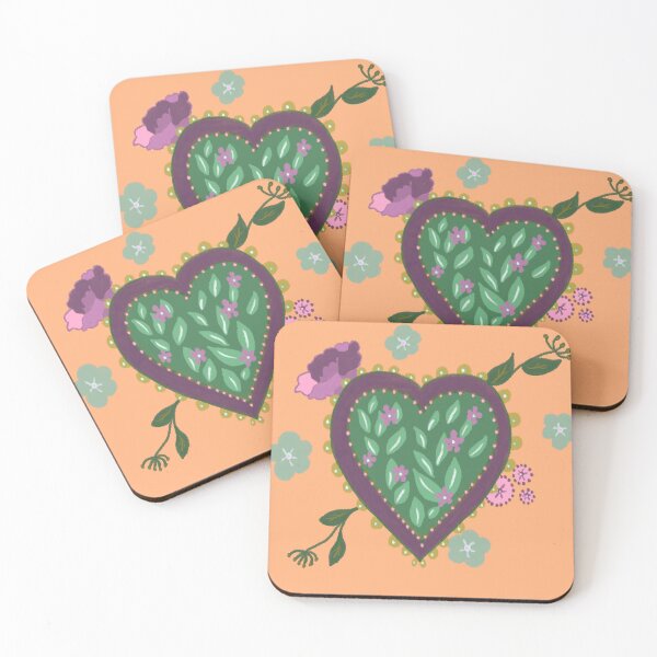 Item preview, Vintage style sweet heart pattern with florals  designed and sold by LynseysArtShop.