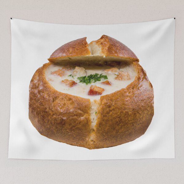 Artikelvorschau, New England Muschelsuppe-Brotschüssel entworfen und verkauft von BravuraMedia.