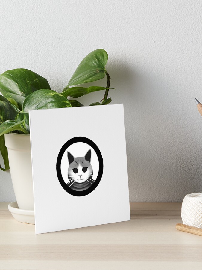 Minimalist dark cat stamp Art Board Print for Sale by