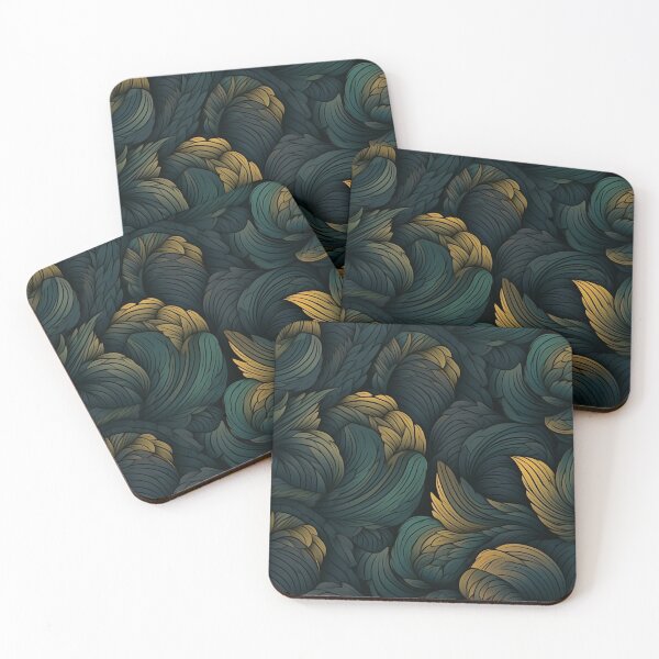 Item preview, Low contrast dark mode leaf patterned background  designed and sold by StrongSouls.