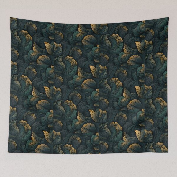 Item preview, Low contrast dark mode leaf patterned background  designed and sold by StrongSouls.