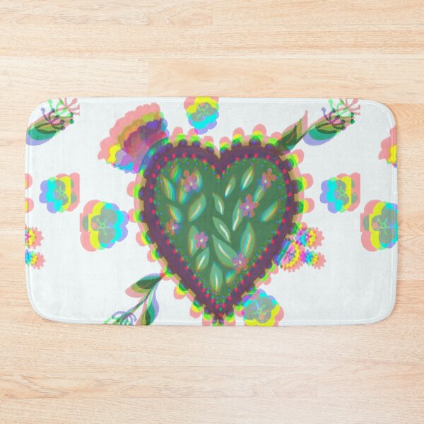 Item preview, Vintage style sweet heart pattern with rainbow colour blur  designed and sold by LynseysArtShop.