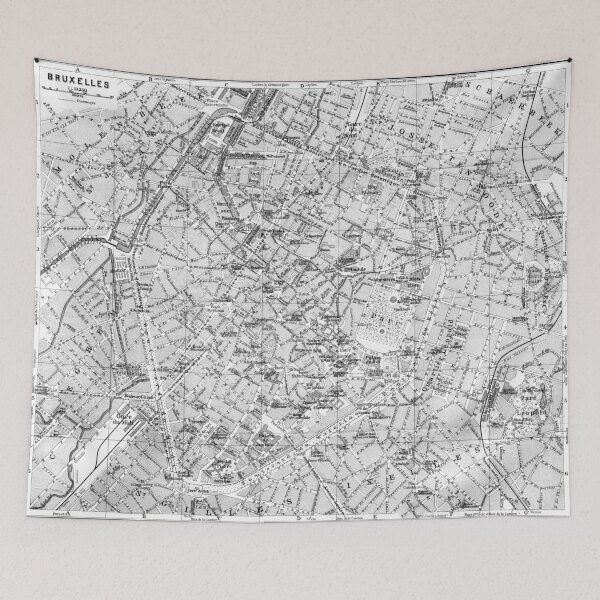 Item preview, Vintage Map of Brussels (1905) BW designed and sold by BravuraMedia.