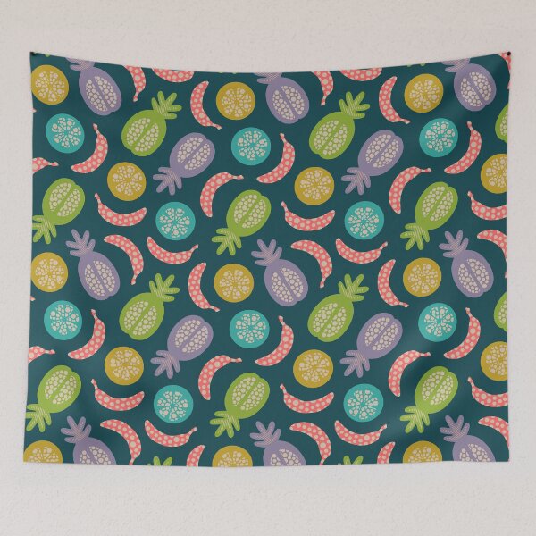 Item preview, TROPICAL FRUITS WITH LOTSA DOTS in Mid-Century Vintage Colours - UnBlink Studio by Jackie Tahara designed and sold by Jackie Tahara of UnBlink Studio.