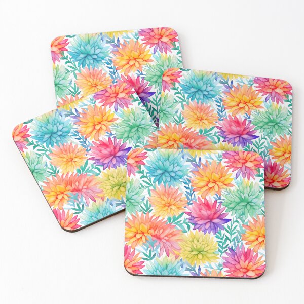 Item preview, Watercolour Rainbow Flowers Seamless Pattern designed and sold by PatternStudios.