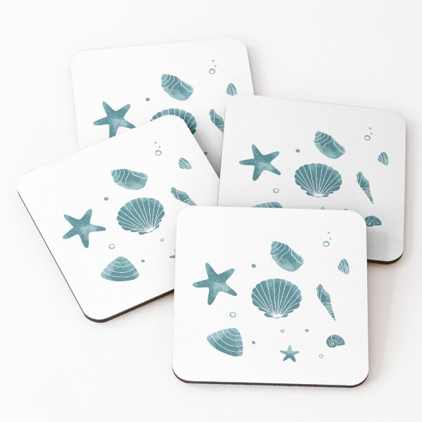 Item preview, Blue hand drawn seashells designed and sold by Aleksse.