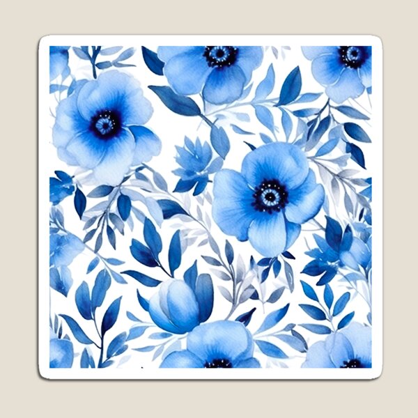 Item preview, Watercolour Blue Flowers Seamless Pattern designed and sold by PatternStudios.