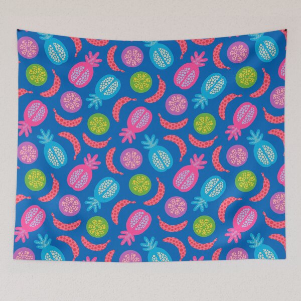 Item preview, TROPICAL FRUITS WITH LOTSA DOTS in Postmodern 1980s Colours - UnBlink Studio by Jackie Tahara designed and sold by Jackie Tahara of UnBlink Studio.