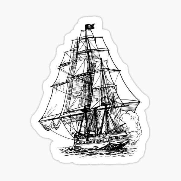  Vinyl Sticker Captain Hook Pirate Ship Skull Cross