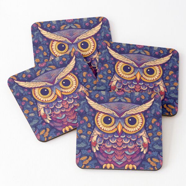 Item preview, Geometric Retro Owl Abstract Symmetrical Gem Color Palette designed and sold by SweetWhiskers.