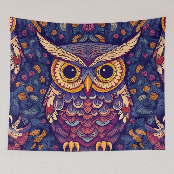 Item preview, Geometric Retro Owl Abstract Symmetrical Gem Color Palette designed and sold by SweetWhiskers.