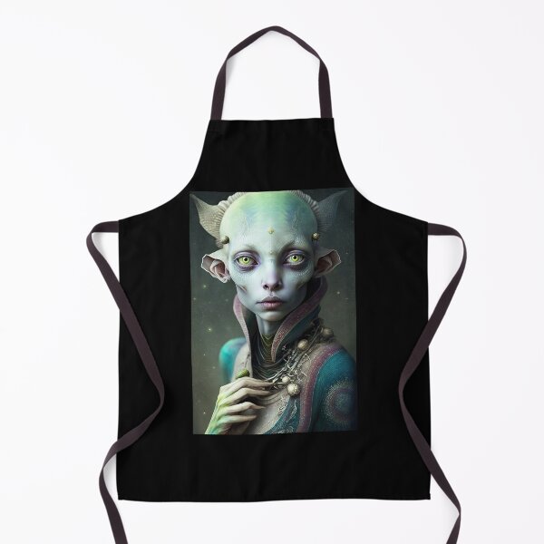 Item preview, Light Green and Purple Alien Female with Rose Ears, Chartreuse Eyes in a Teal and Maroon Robe with a High Collar designed and sold by LovelaceVisuals.