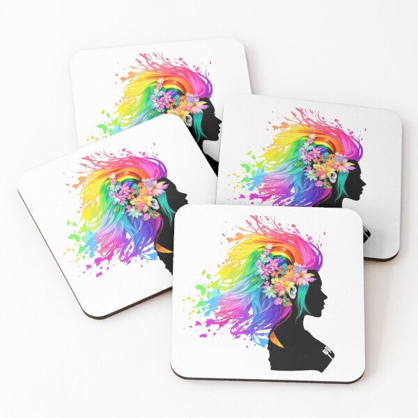 Item preview, The woman with a rainbow on a head abstract woman June Pride Month designed and sold by FOUAD HAMIMI ⭐⭐⭐⭐⭐.