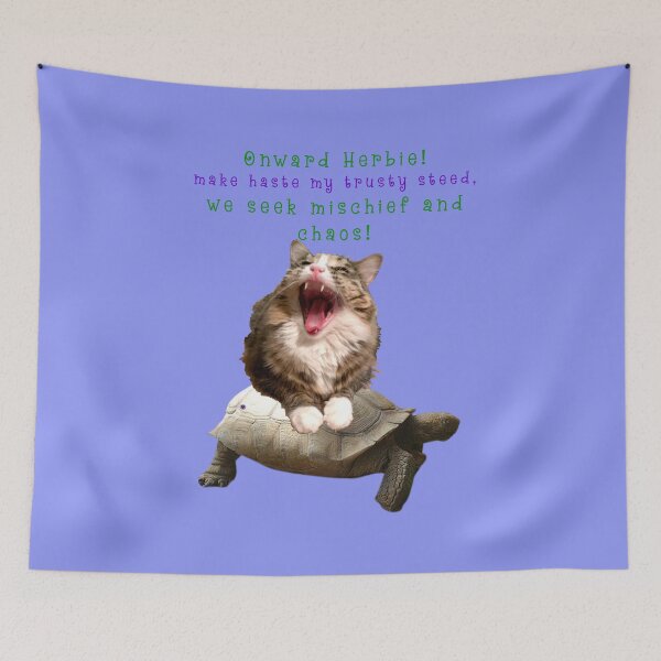 Item preview, Onward Herbie Make haste my trusty steed We seek Mischief and Chaos - Maine Coon + Tortoise designed and sold by StudioTanoshiiNeko.