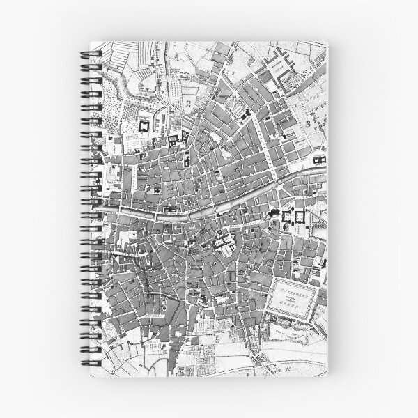 Item preview, Vintage Map of Dublin Ireland (1797) BW designed and sold by BravuraMedia.