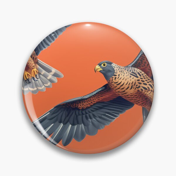 Item preview, Sparrow hawk on orange background  designed and sold by SweetWhiskers.