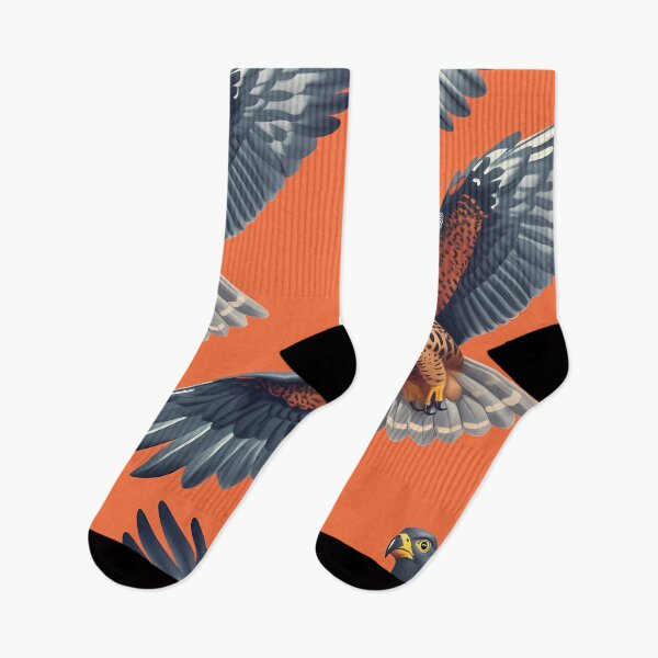 Item preview, Sparrow hawk on orange background  designed and sold by SweetWhiskers.