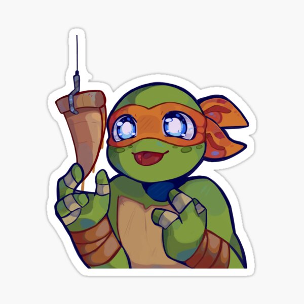 2012 turtles flipping leo off Sticker for Sale by bluezeri