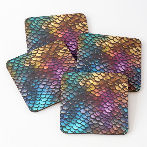 Item preview, Rainbow coloured Dragon scale design designed and sold by Nosy is Everything.