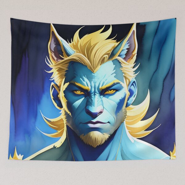 Item preview, Sexy Blue Gold Werewolf Man designed and sold by Erika V..