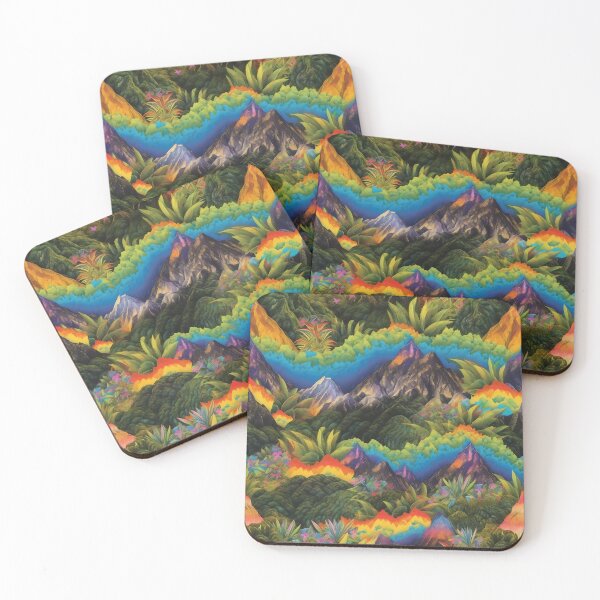 Item preview, Colorful Multicolored Jungle Print - Mountainous designed and sold by TileTango.