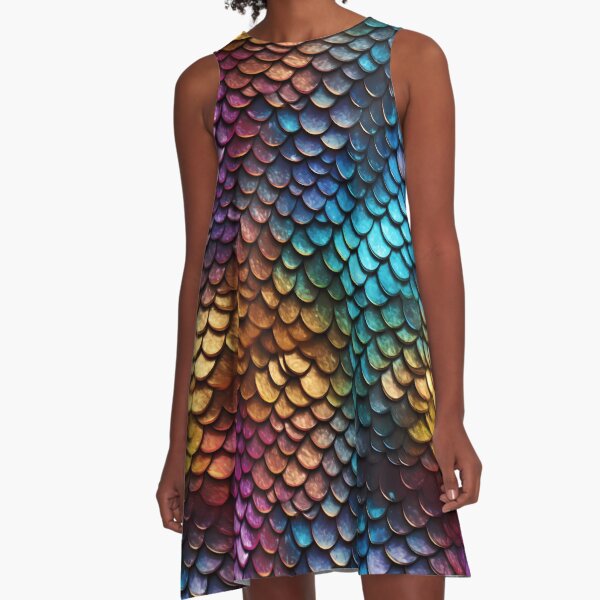 Item preview, Diseño de escala de dragón de color arcoíris. designed and sold by SMLThreads.