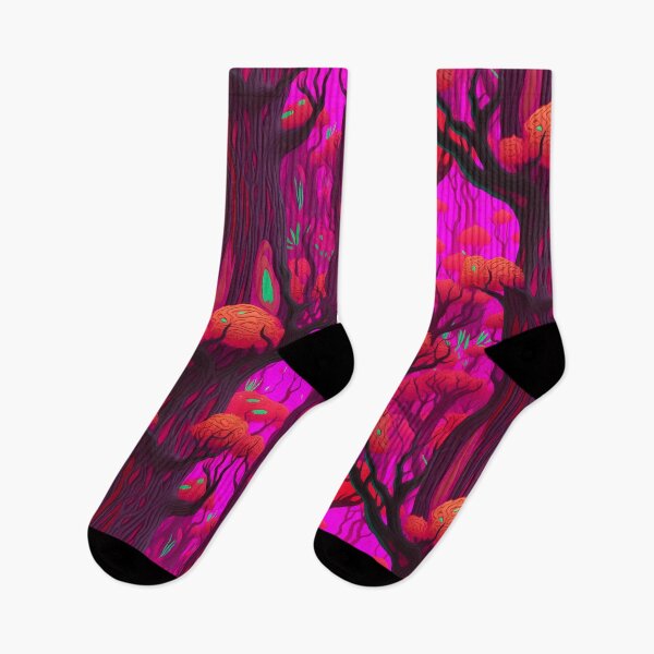 Item preview, Red and Orange Landscape with Purple and Red Trees - Psychedelic designed and sold by TileTango.