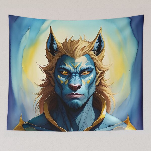 Item preview, Sexy Blue Gold Werewolf Man designed and sold by Erika V..