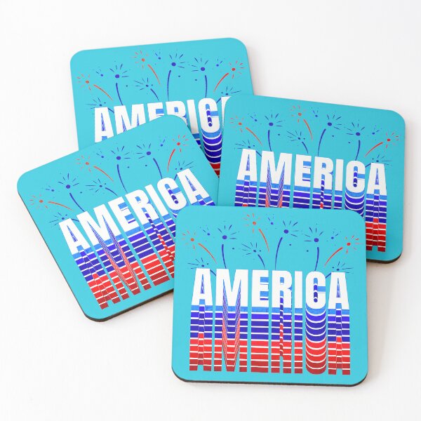 Item preview, America Text With Fireworks, Stacked America, July 4th designed and sold by Rroliver.