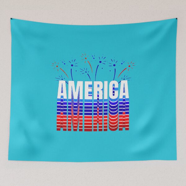 Item preview, America Text With Fireworks, Stacked America, July 4th designed and sold by Rroliver.