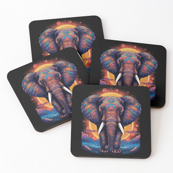 Item preview, Colorful Elephant and Sunrise Pop Art designed and sold by Metin Ozer.