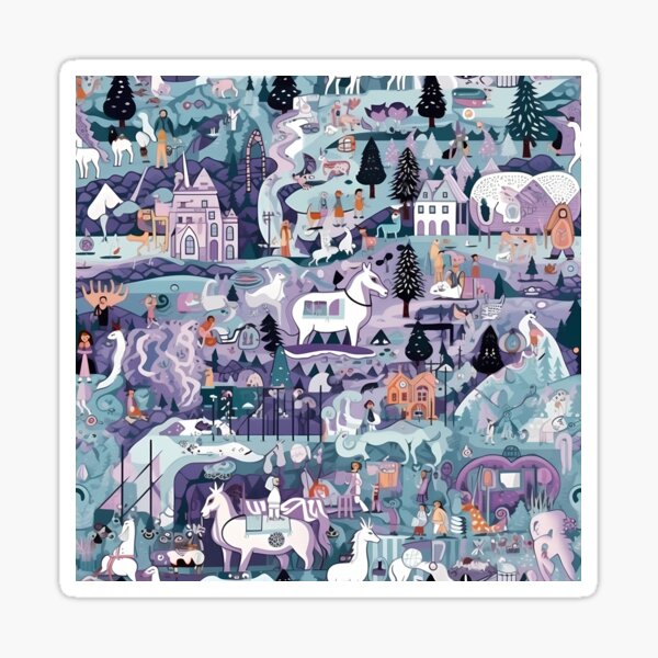 Item preview, Fantastical Horse Wallpaper - Whimsical Creatures in a Magical Setting designed and sold by TileTango.