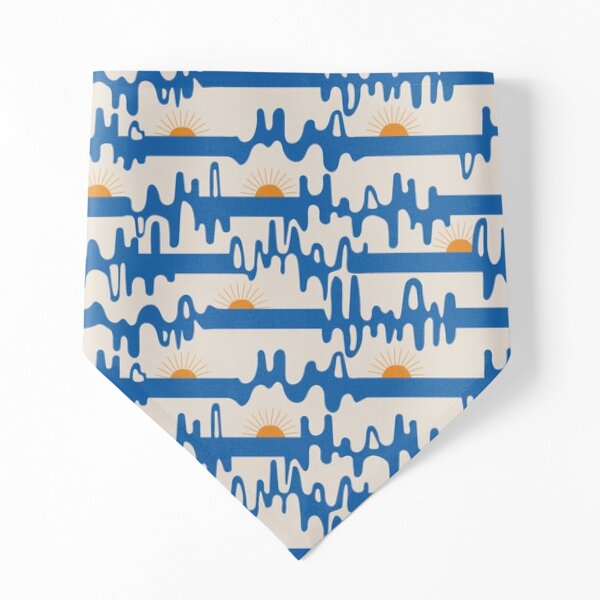 Rise and Shine, retro print with sun rise on cream back ground. Pet Bandana