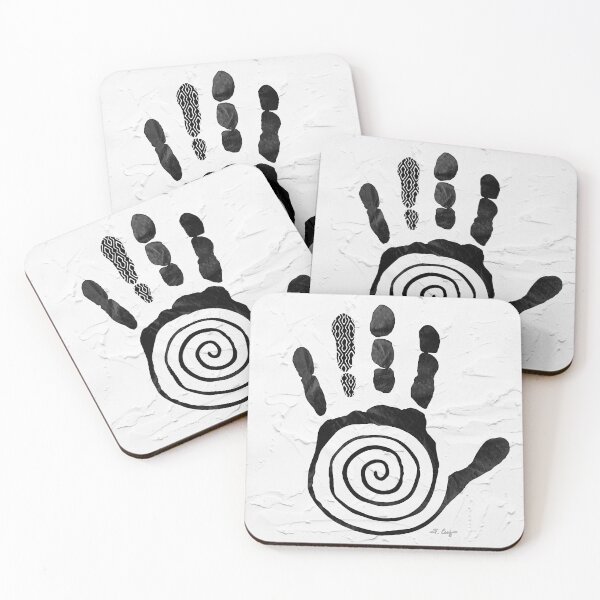 Item preview, Healing Hand in Black And White Native American Art designed and sold by Sharon Cummings Art.