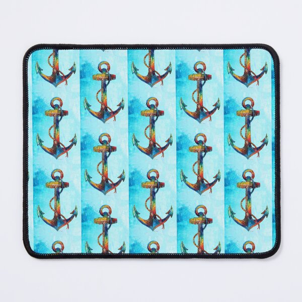 Item preview, Colorful Anchor On Beachy Beach Blue designed and sold by Sharon Cummings Art.