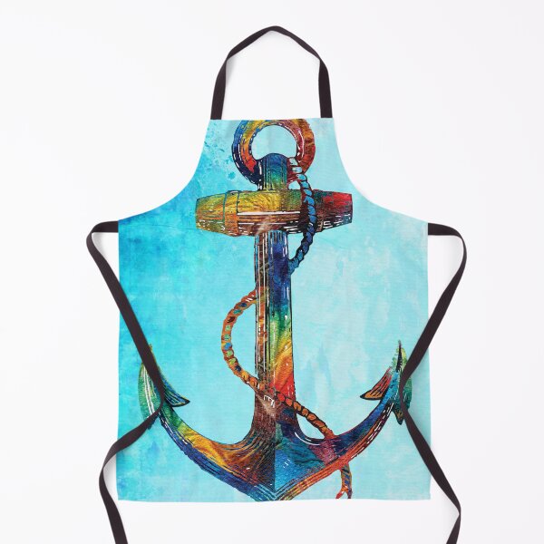 Item preview, Colorful Anchor On Beachy Beach Blue designed and sold by Sharon Cummings Art.