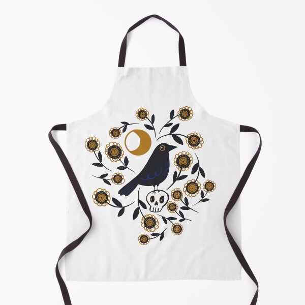 Item preview, Crow on Skull under the Moon Surrounded by Flowers designed and sold by Stephanie McRae.