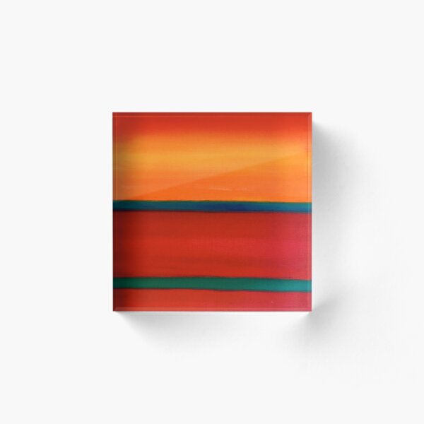 Orange horizon Acrylic Block