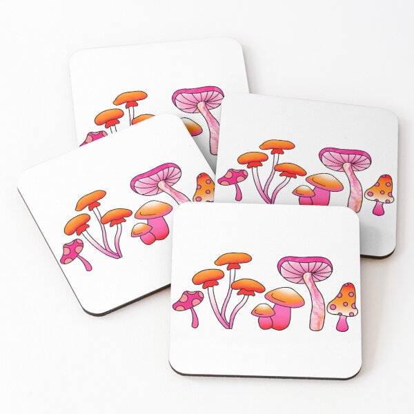 Item preview, Lesbian pride flag mushrooms designed and sold by Allie Rockhill.