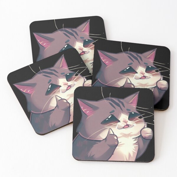 Item preview, Everything Is Alright Cat Crying Whit Thumbs Up designed and sold by OliversCat.