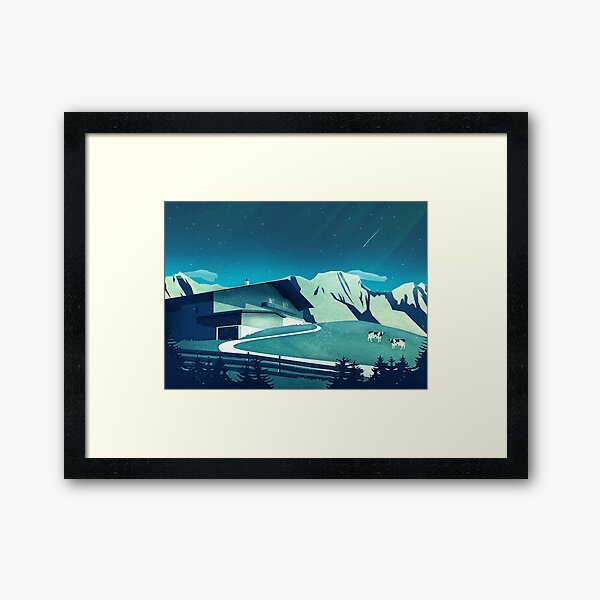 Alpine Hut Gerahmter Kunstdruck
