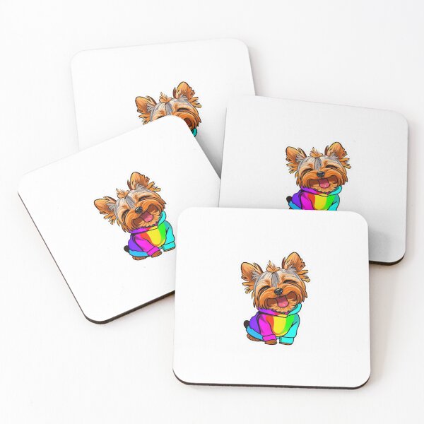 Item preview, Yorkie in a colorful hoodie designed and sold by timgd22.