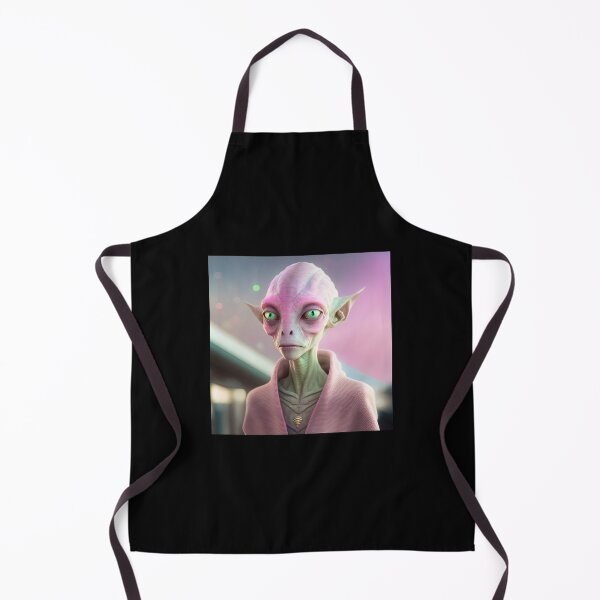 Item preview, Copy of Modern Pink Alien, Green Eyes in a High Collar Pink Robe designed and sold by LovelaceVisuals.
