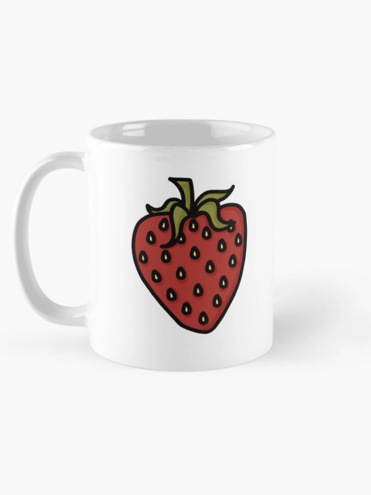 Aperçu 5 sur 6. Mug à café avec l'œuvre fraise créée et vendue par Reeseworks.