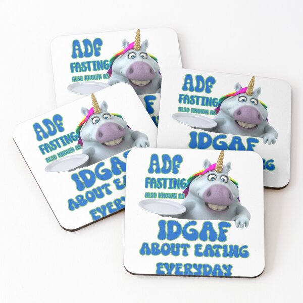 Item preview, ADF (Alternate Day Fasting) also known as IDGAF about eating everyday: funny unicorn holding an empty plate designed and sold by JoyOfHopeStore.