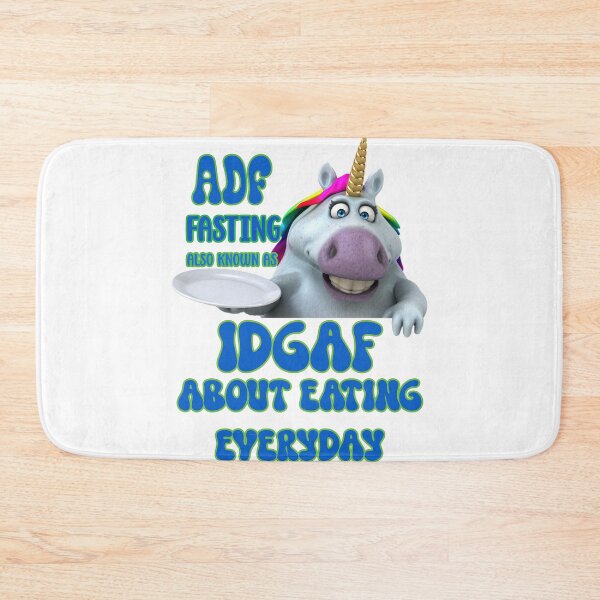 Item preview, ADF (Alternate Day Fasting) also known as IDGAF about eating everyday: funny unicorn holding an empty plate designed and sold by JoyOfHopeStore.