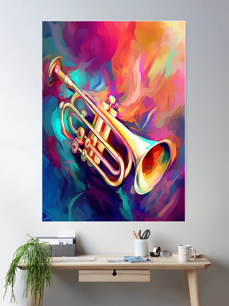 Abstract trumpet digital print