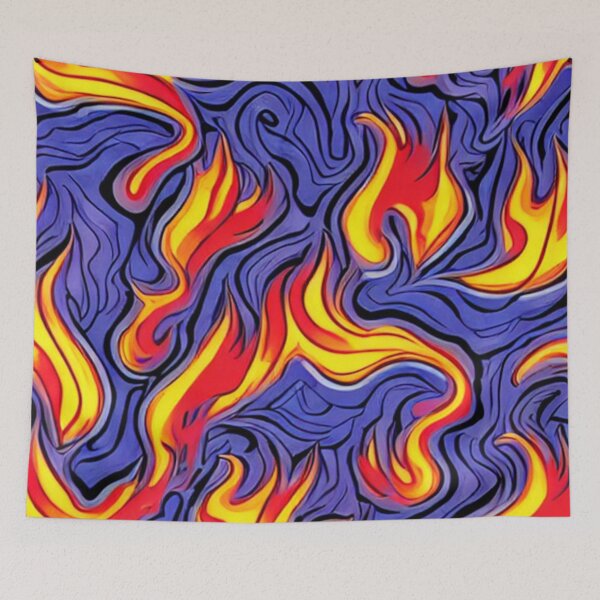 Item preview, Abstract Flame Pattern on Blue designed and sold by calibrit.